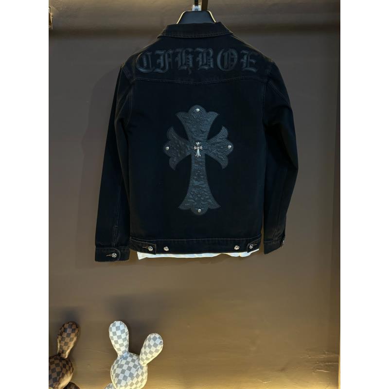【大十字贴皮】贴皮重工刺绣牛仔夹克外套（男女同款）潮流时尚009