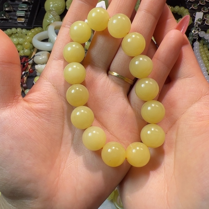 和田玉（黄玉）颈饰未镶嵌程*敏