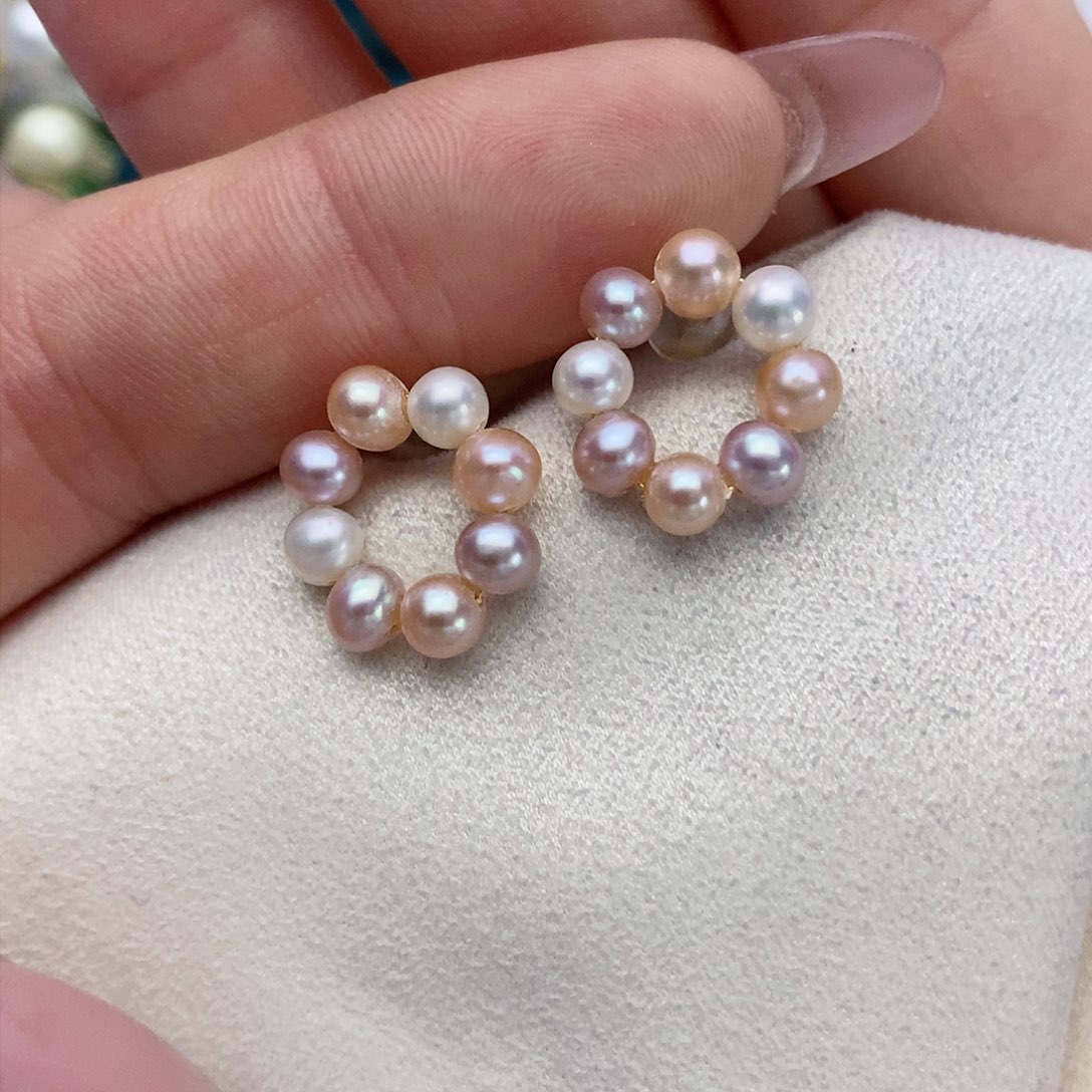 【闪购商品】淡水珍珠耳饰银S925镶嵌3