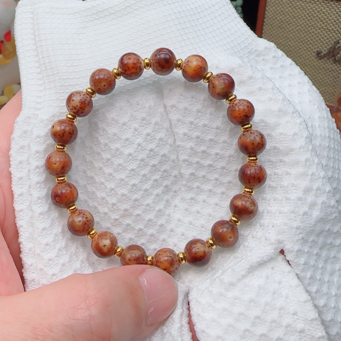 星月菩提手串陈籽火烧云9mm