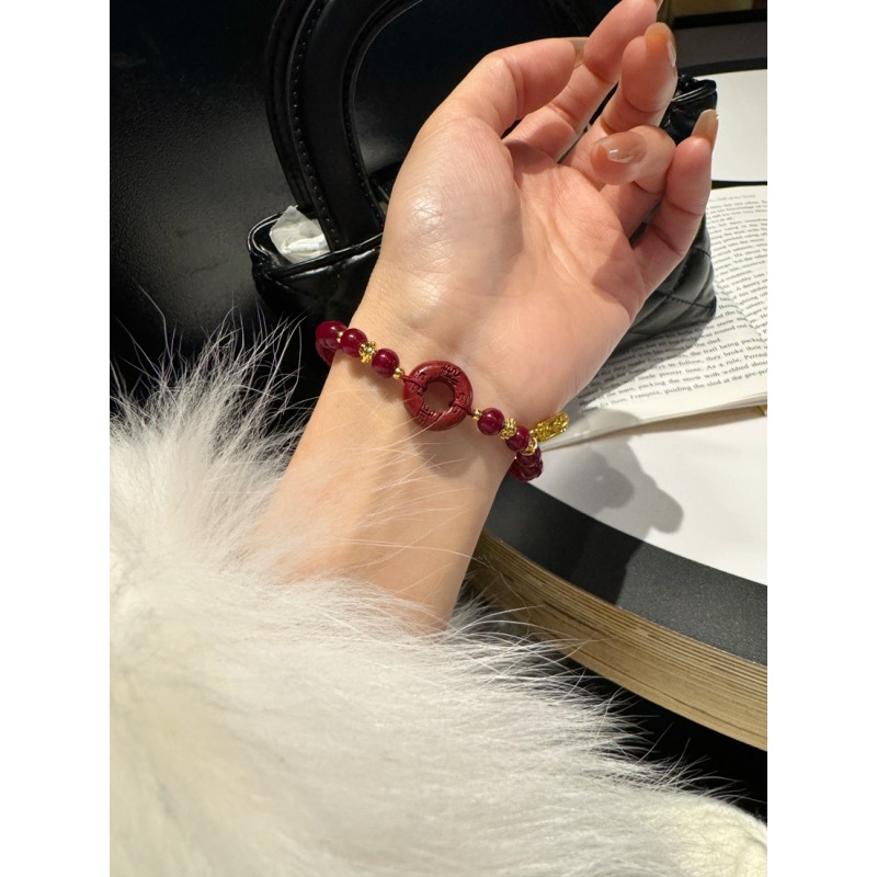 铜合金手链 6033 本命年平安扣编织手链