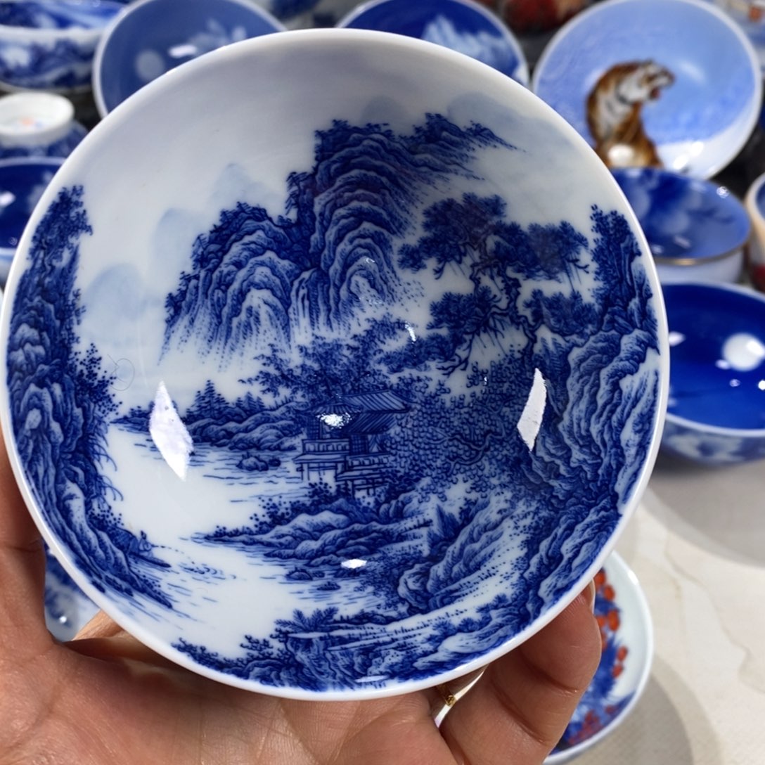 青花山水主人杯杯