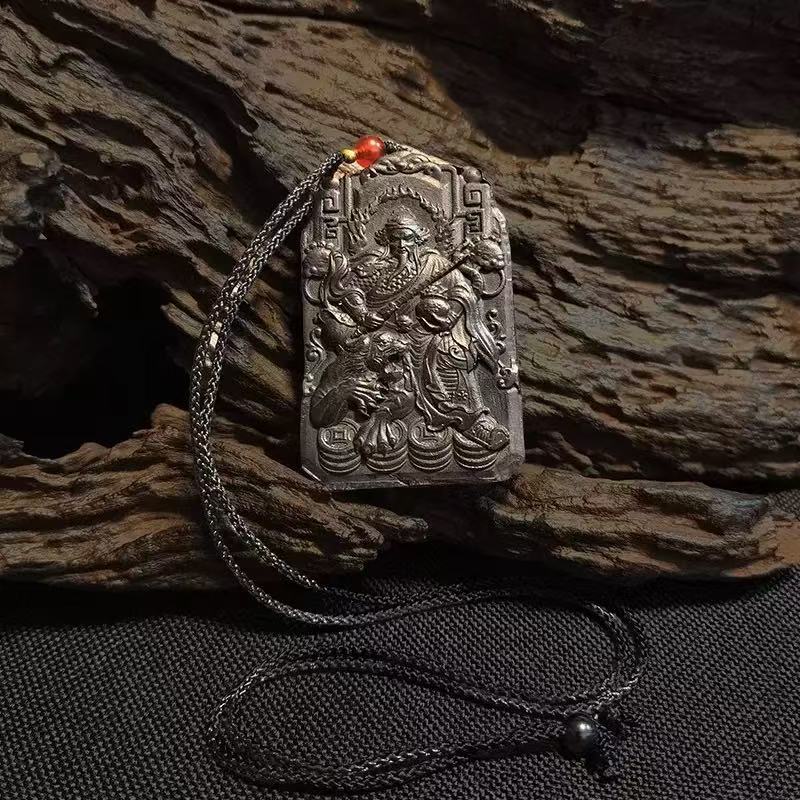 枣木赵公明护身牌道家饰品可随身佩戴