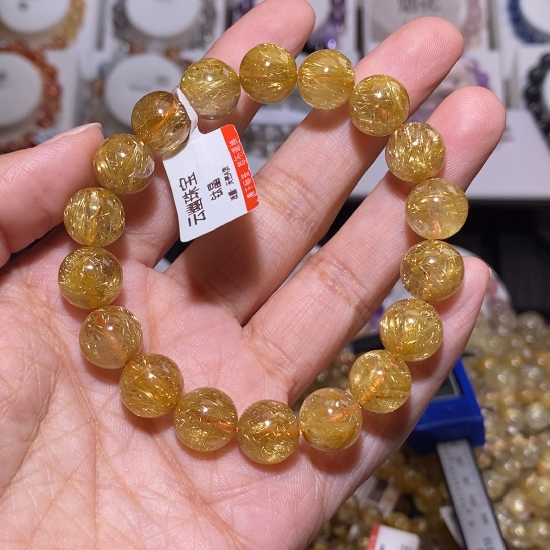 【闪购商品】发晶手串未镶嵌派****?烟花钛晶11.3m