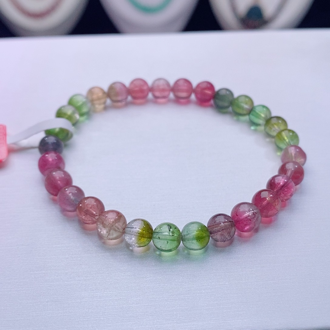 碧玺手链未镶嵌碧玺西瓜手链