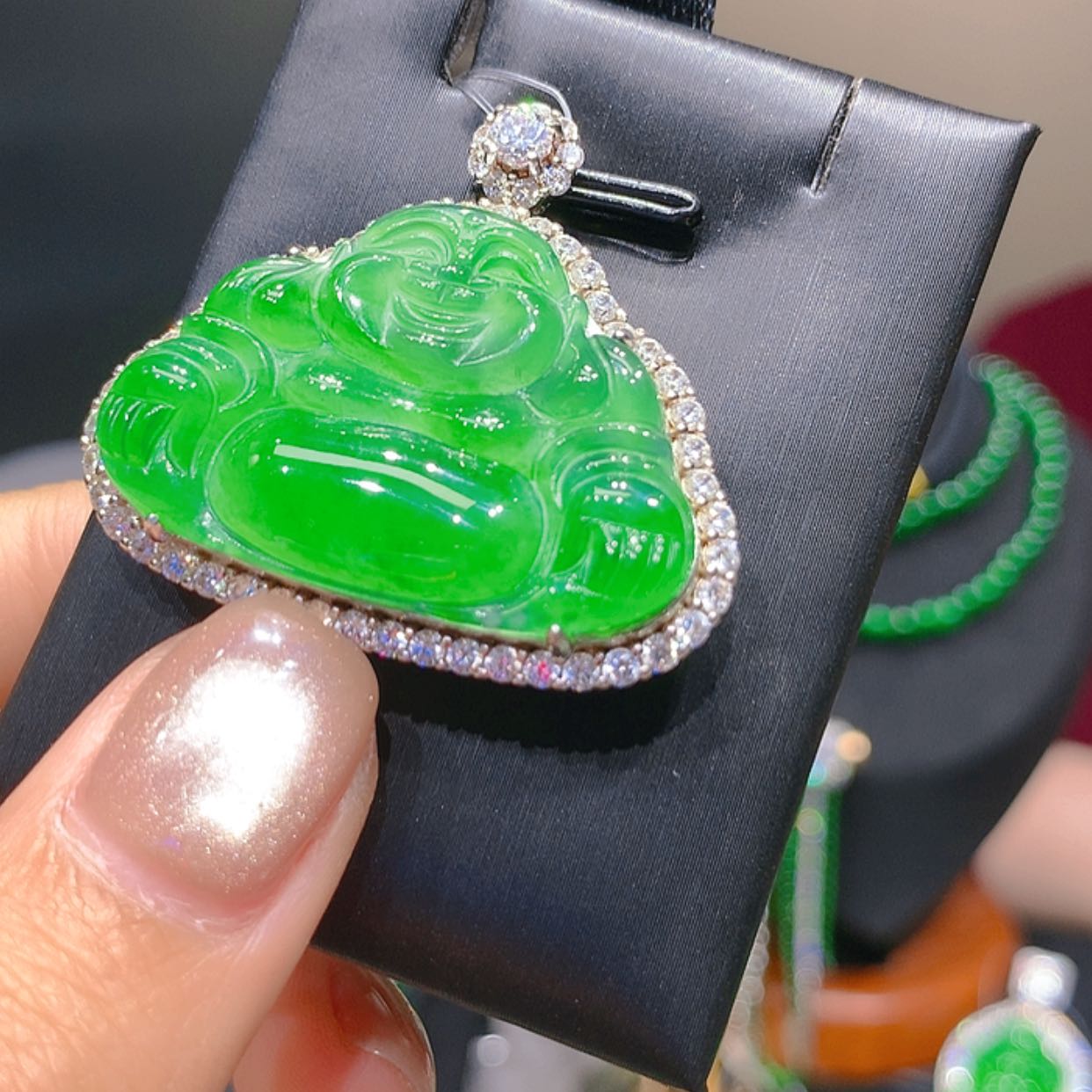 【闪购商品】翡翠颈饰银S925镶嵌7柒姐