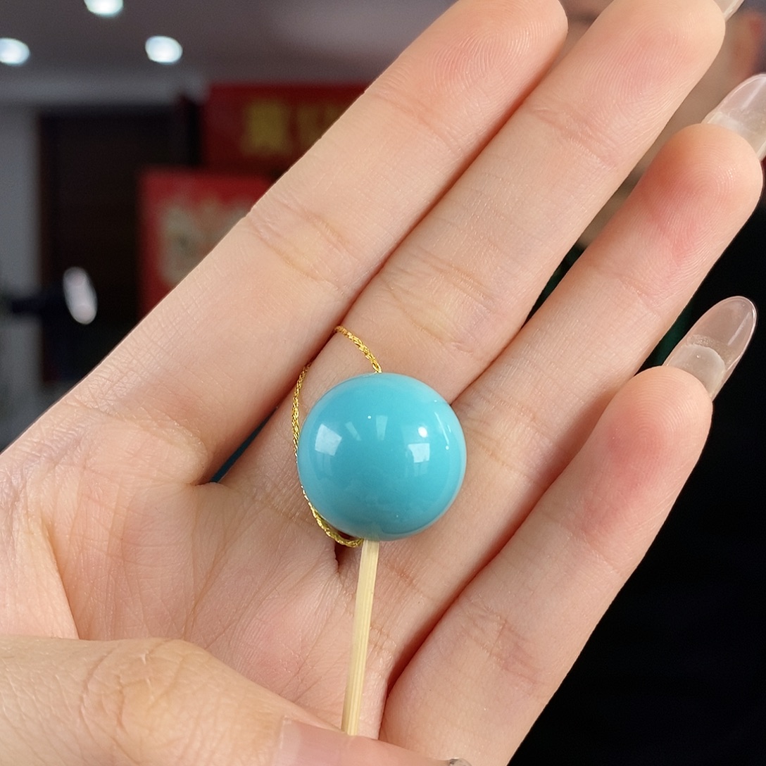 绿松石未镶嵌珠宝奇石17.3mm