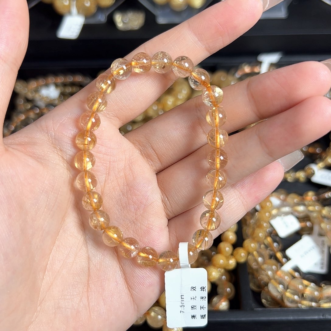 淘***主水晶手链未镶嵌金钛晶手链