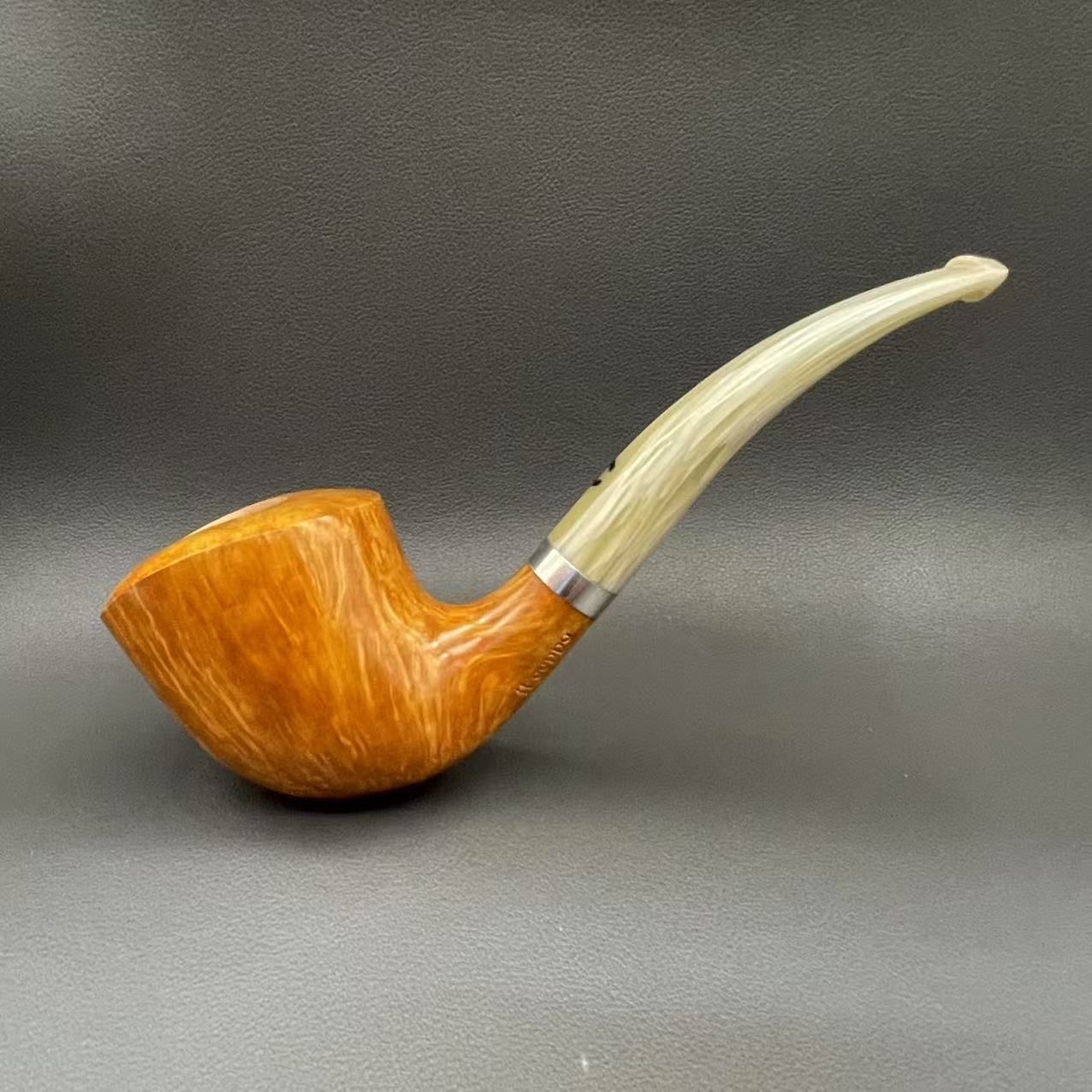 意大利齐博7级原木色石楠木火焰纹微弯自由式手工斗