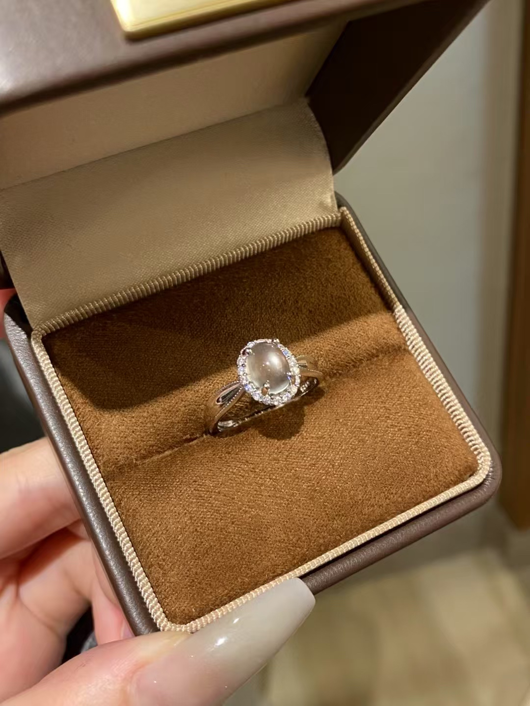 【枫丹白露】天然水沫四爪银戒指L048