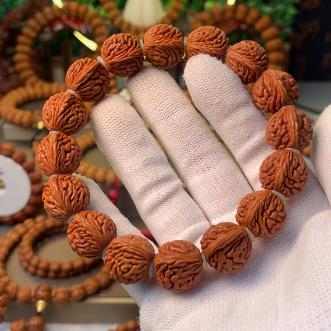 桃核手串秦岭龙纹