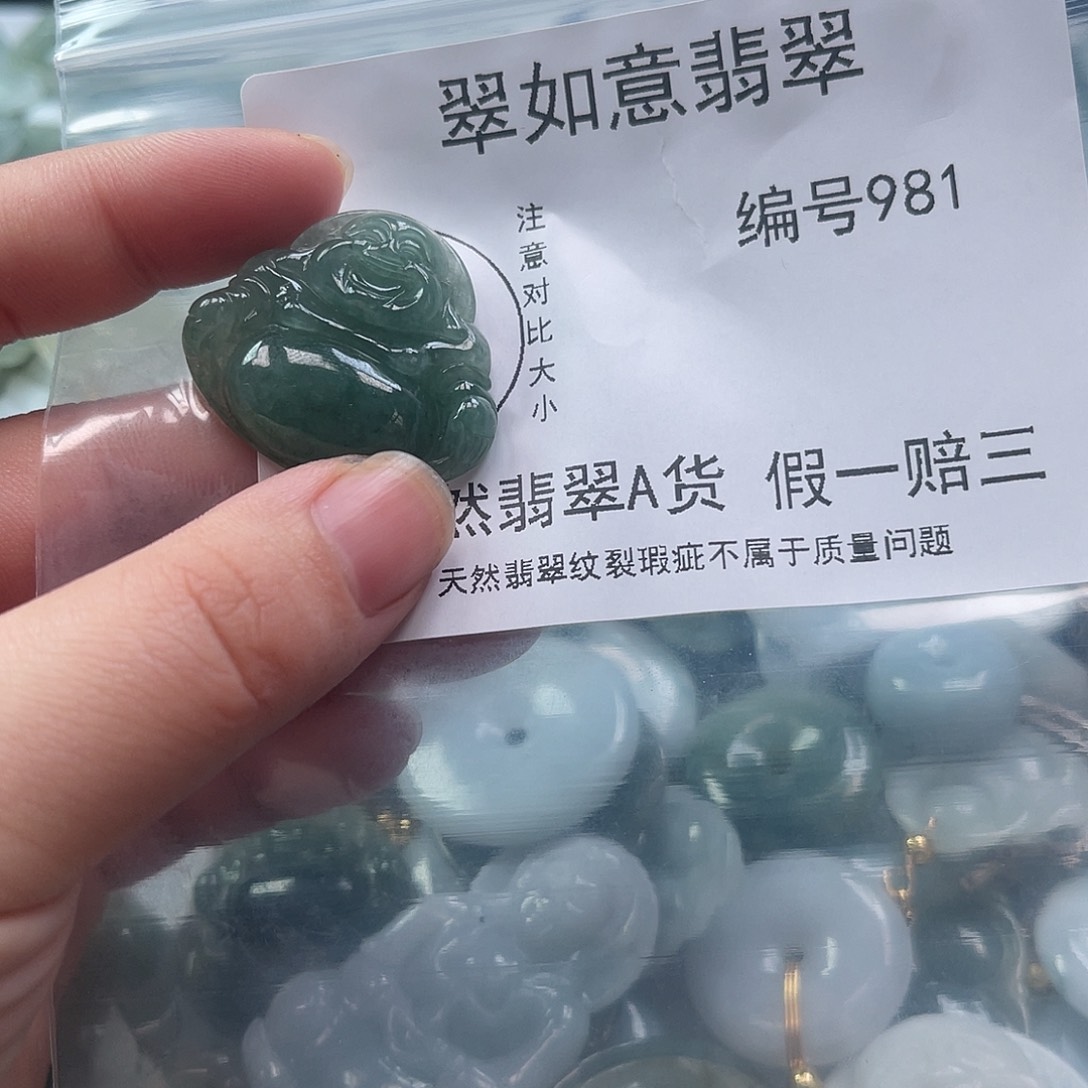 翡翠颈饰未镶嵌天然翡翠981