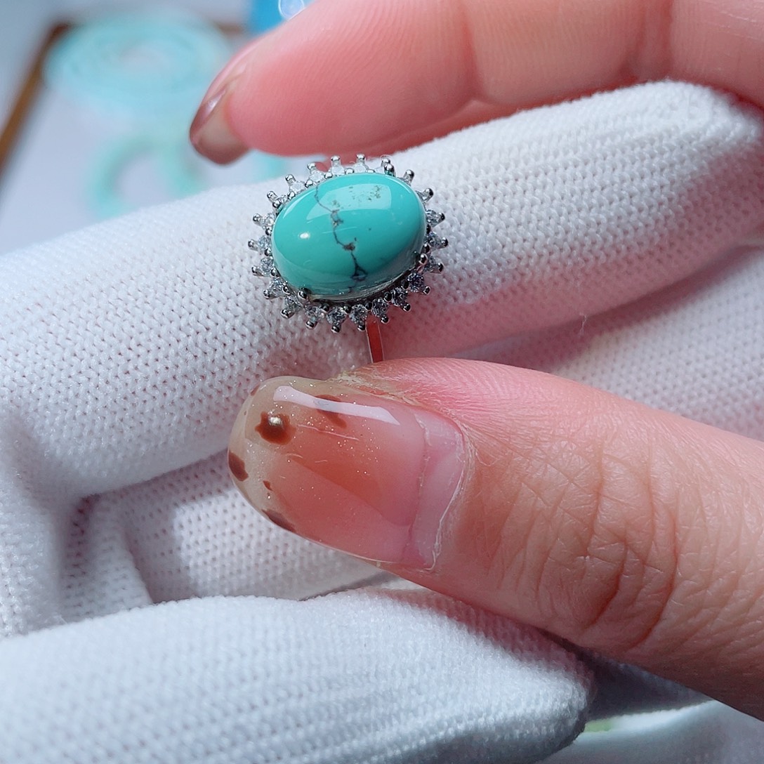 绿松石银S925镶嵌珠宝奇石