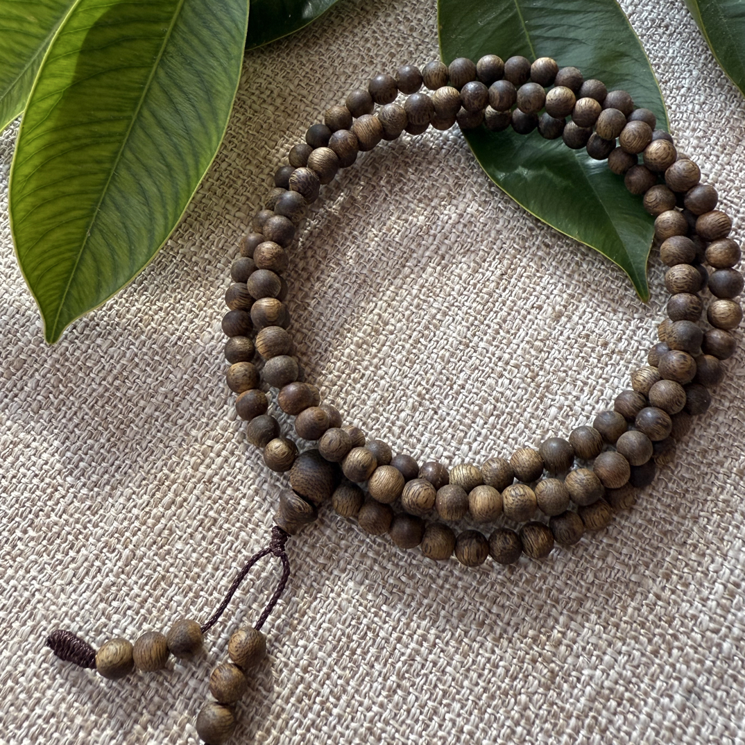 沉香【高品质电白金莎叶】5mm沉香棋楠圆珠9克多样性发一