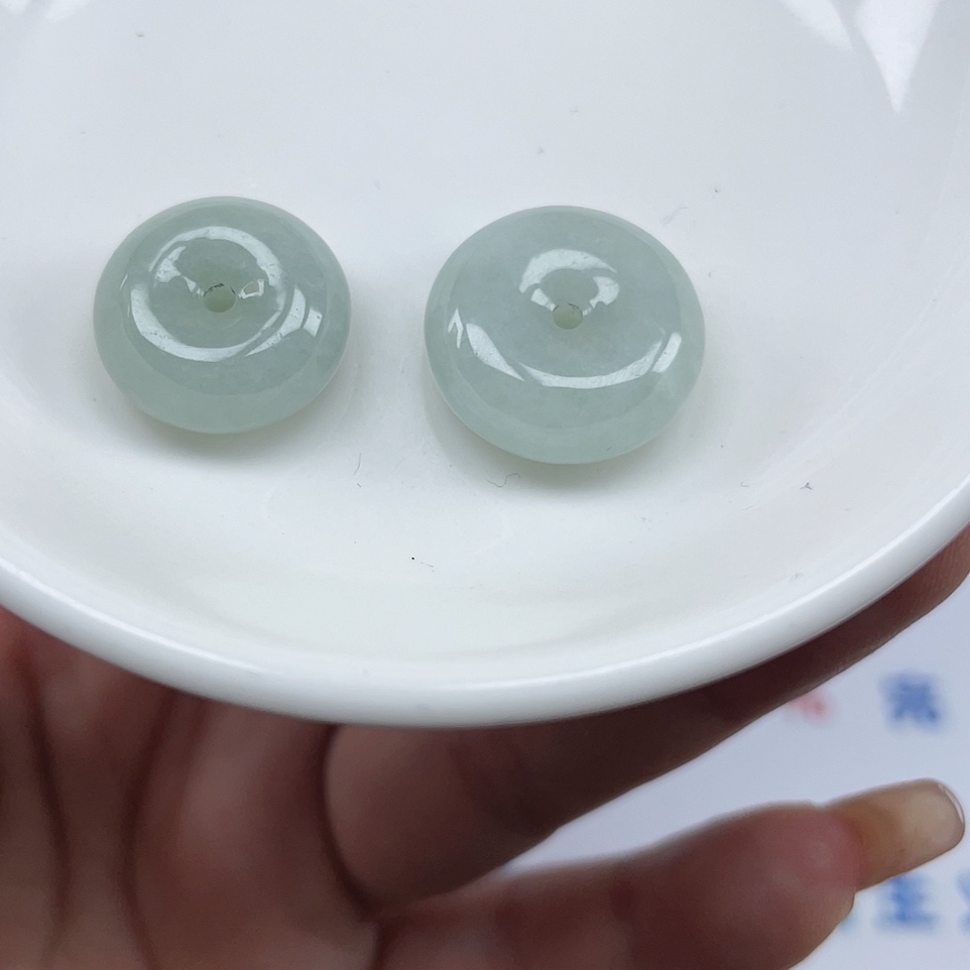 翡翠散珠翡翠平安扣2颗