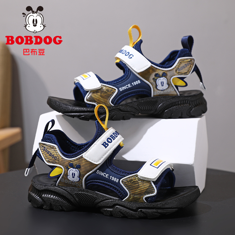 Bobdog/巴布豆男童夏季沙滩鞋韩版休闲软底防滑男孩学生运动凉鞋