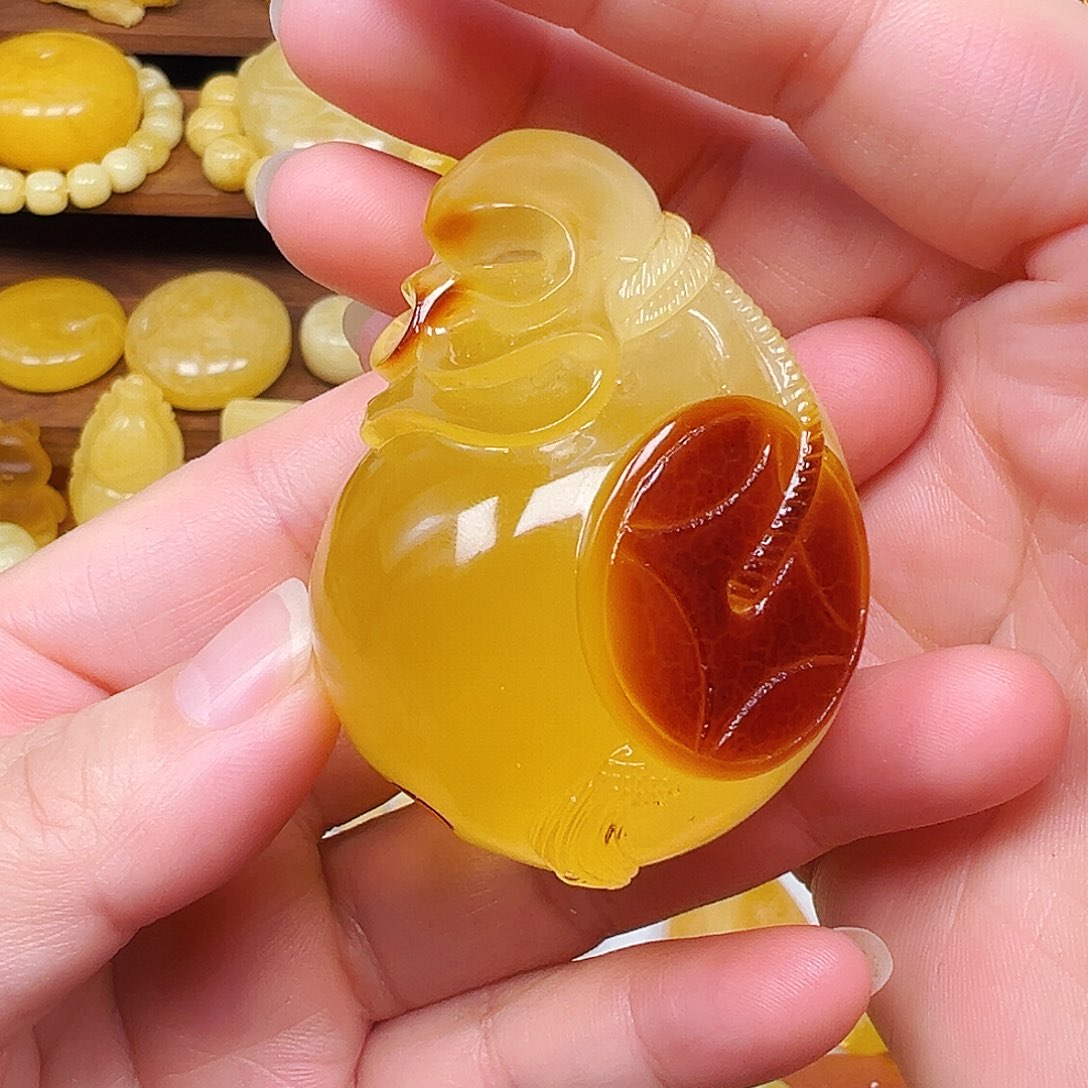 蜜蜡未镶嵌珠宝奇石蜜蜡钱袋