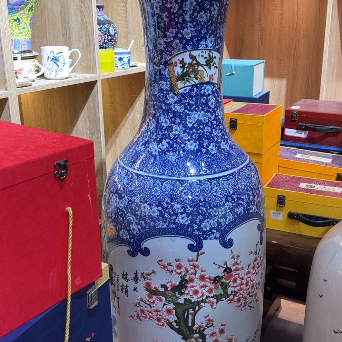 笑***️摆件陶1.6m喜上眉梢马到成功大瓶