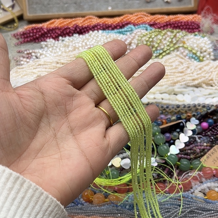 玛瑙/玉髓珠宝半成品未镶嵌2条2mm橄榄石