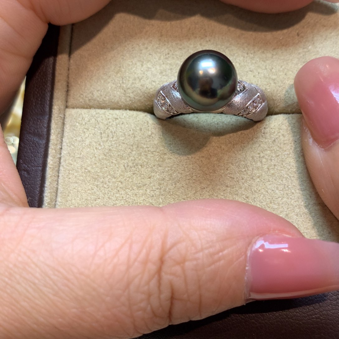海水珍珠戒指银S925镶嵌