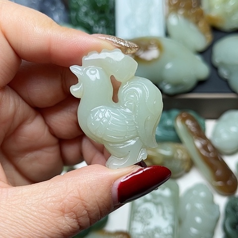 和田玉颈饰银S925镶嵌可*