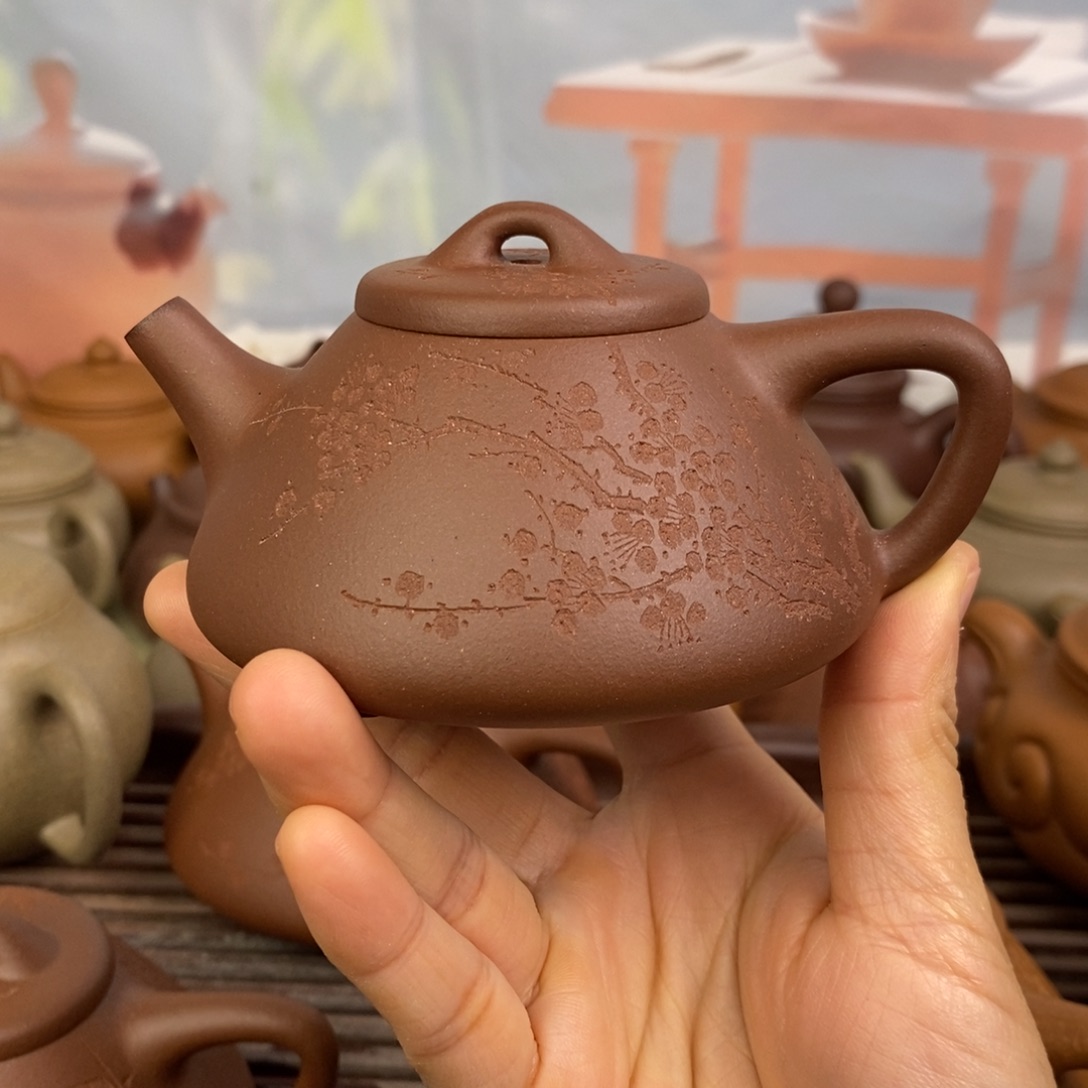 茶壶紫砂150ccc深井紫泥子冶石瓢
