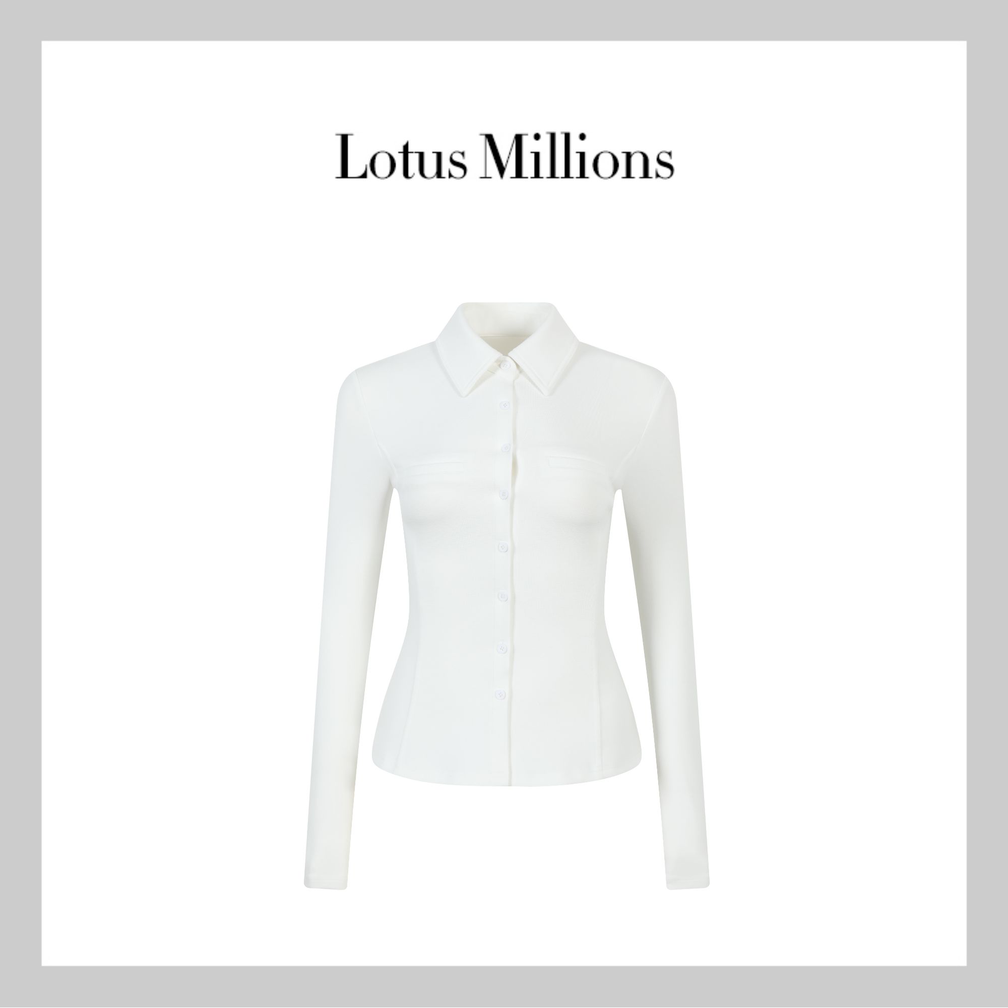 莲的百万2024秋冬新款白色衬衫气质显瘦长袖翻领收腰衬衣
