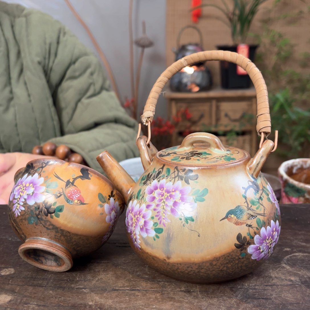 瓷片景德镇柴烧手绘杯