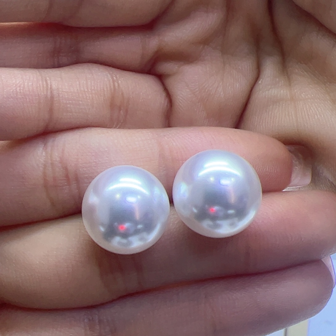 淡水珍珠耳饰18K金镶嵌