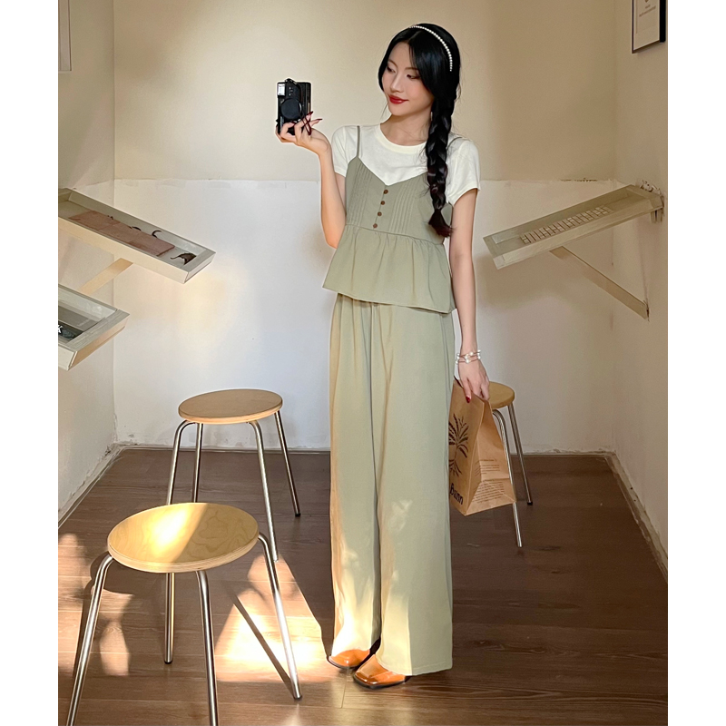 【精选】85057新款冷淡风盐系轻熟上班通勤松弛感穿搭套装