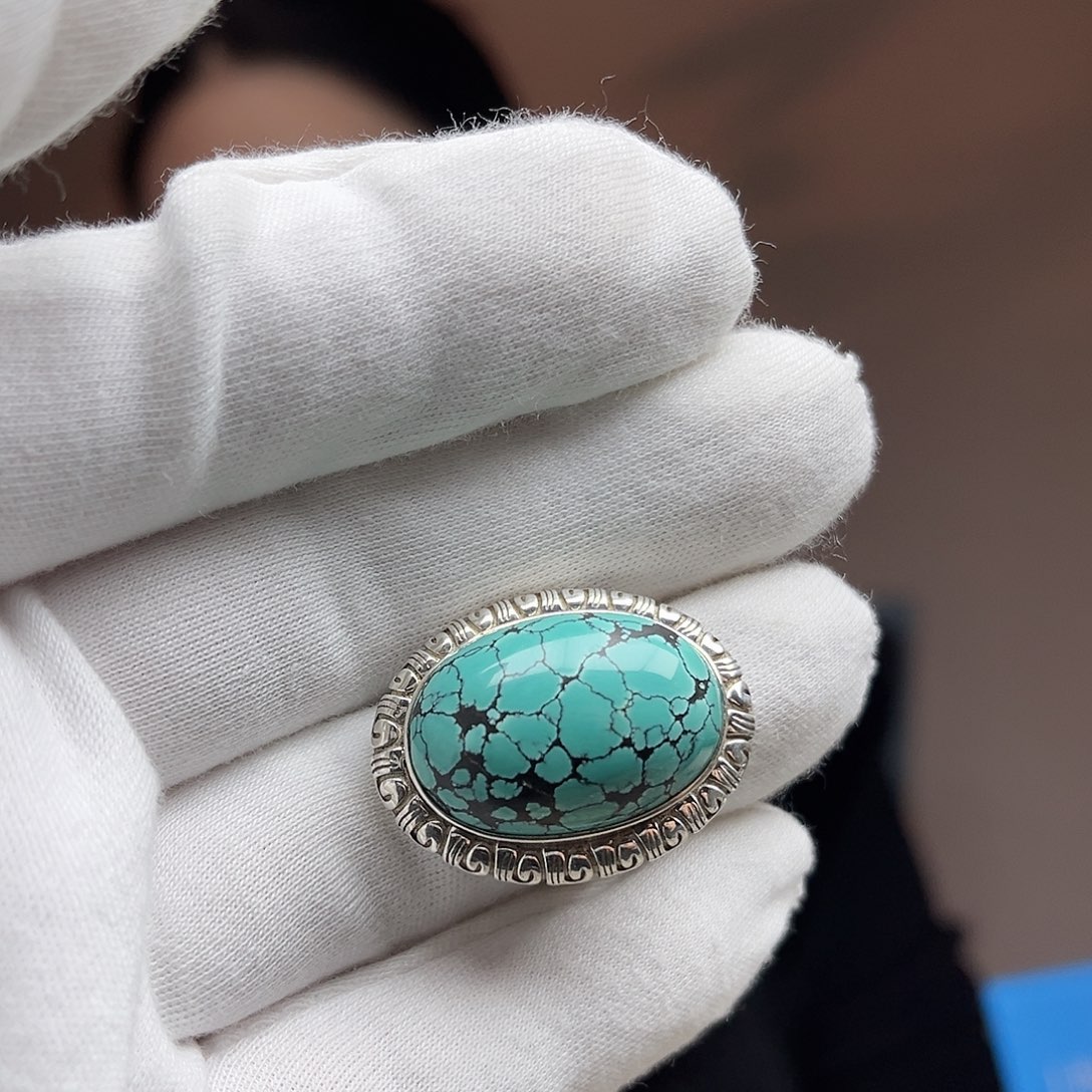 绿松石珠宝奇石银S925镶嵌