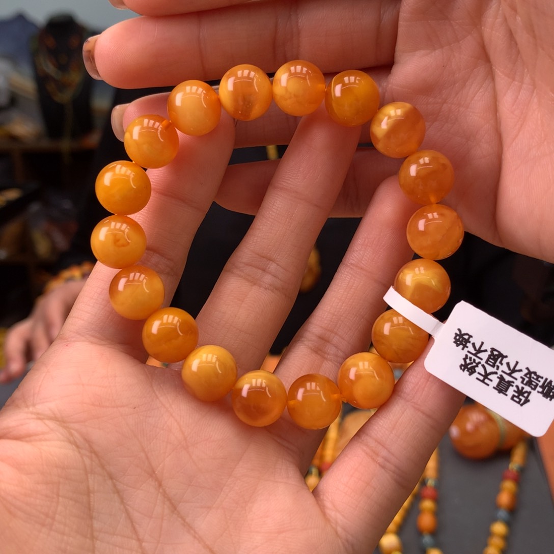 蜜蜡手串未镶嵌天然