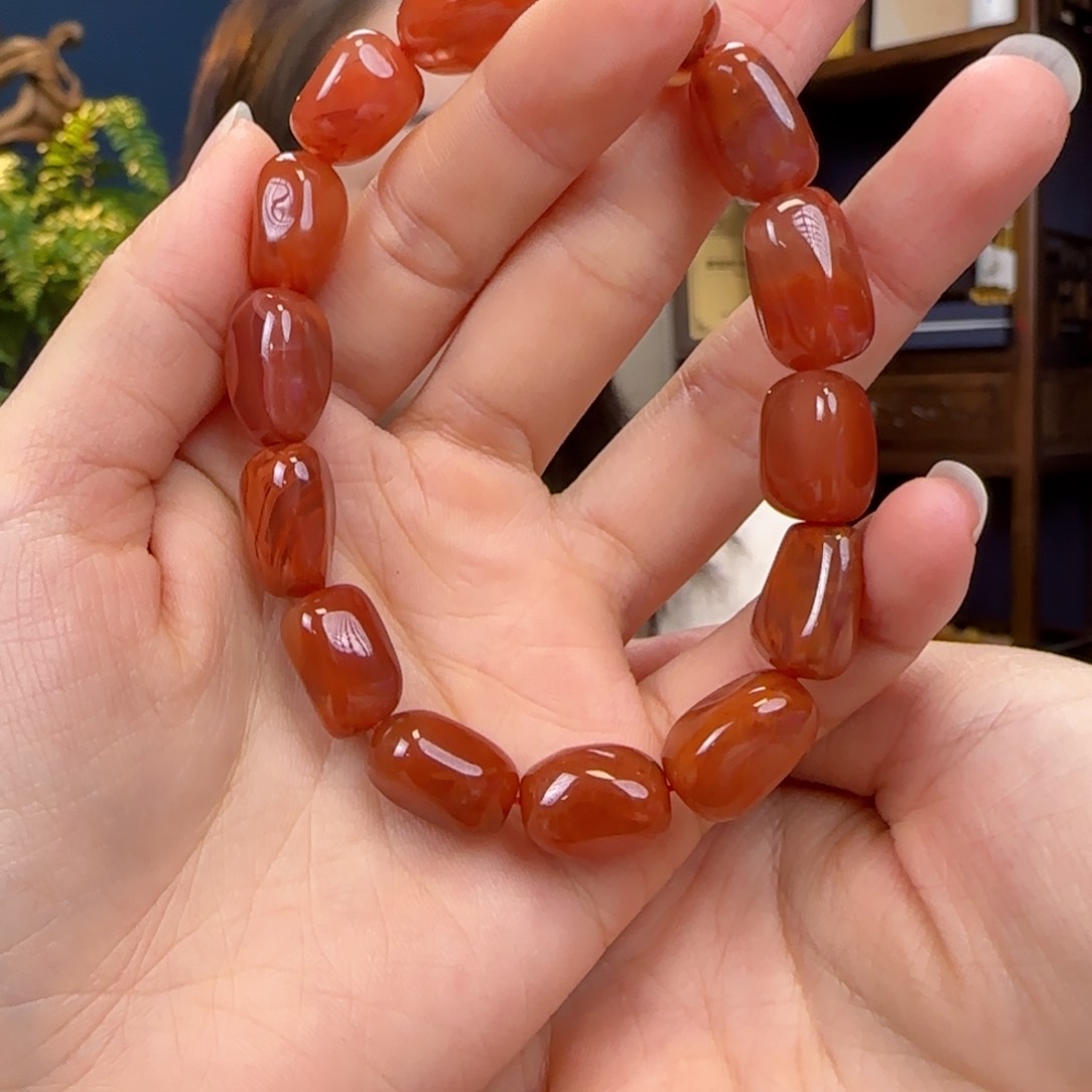 南红玛瑙手链未镶嵌