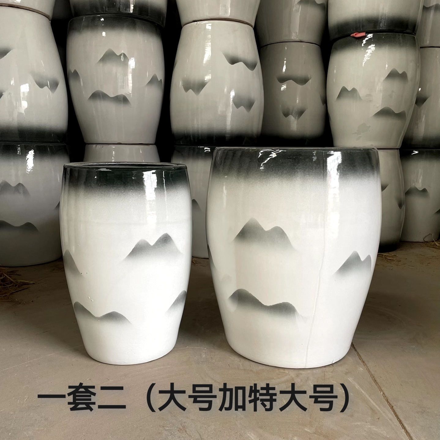 新款包邮简约大口径客厅落地透气陶瓷花盆清仓带托盘适合多种绿植