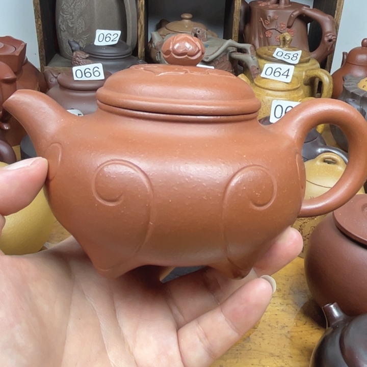 茶壶紫砂紫砂壶红降坡如意传炉320cc