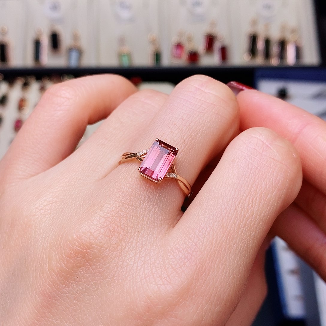 碧玺戒指碧玺18K金镶嵌