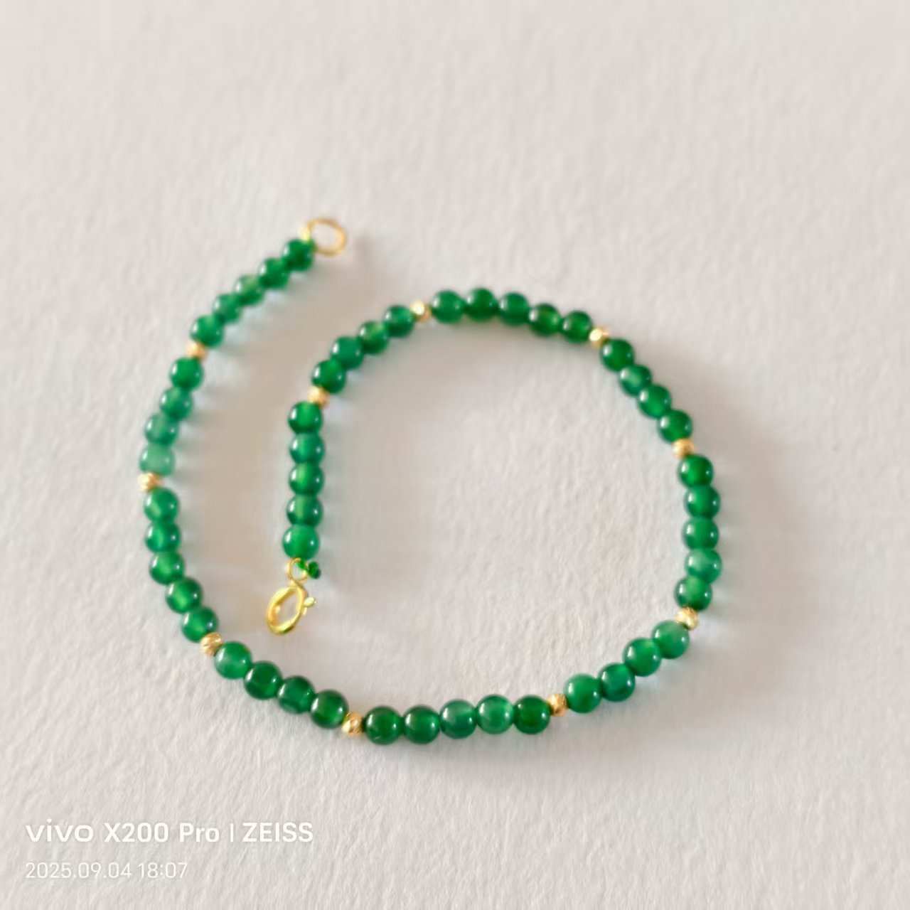 【辣绿翡翠手链】豹豹法式珠宝 18k翡翠手链/项链 18 40小米珠