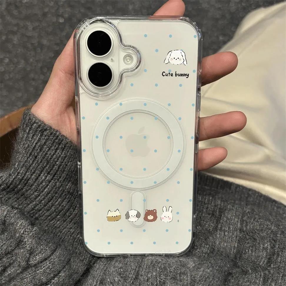 磁吸二合一波点头像适用苹果16e/15手机壳iPhone234promax女xr/7P
