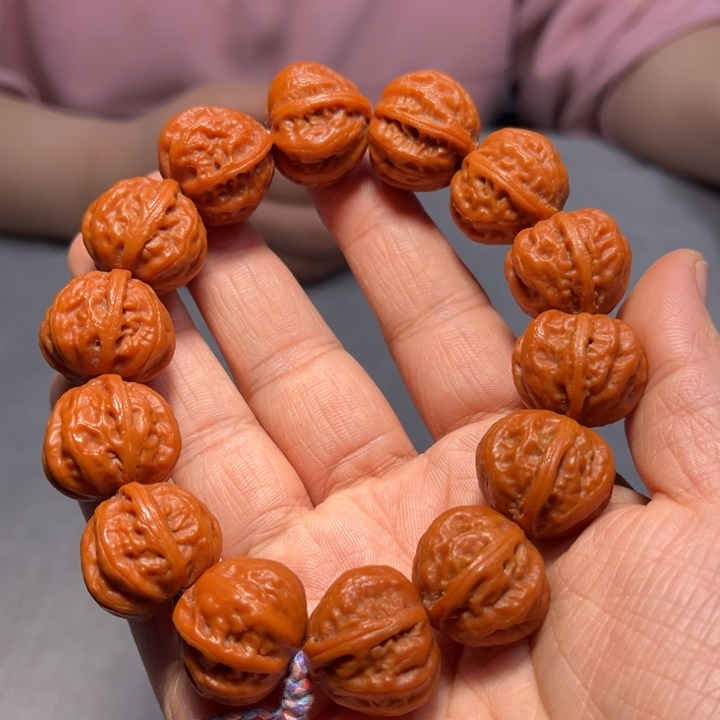 文玩核桃把件爱*兰精品红皮8142