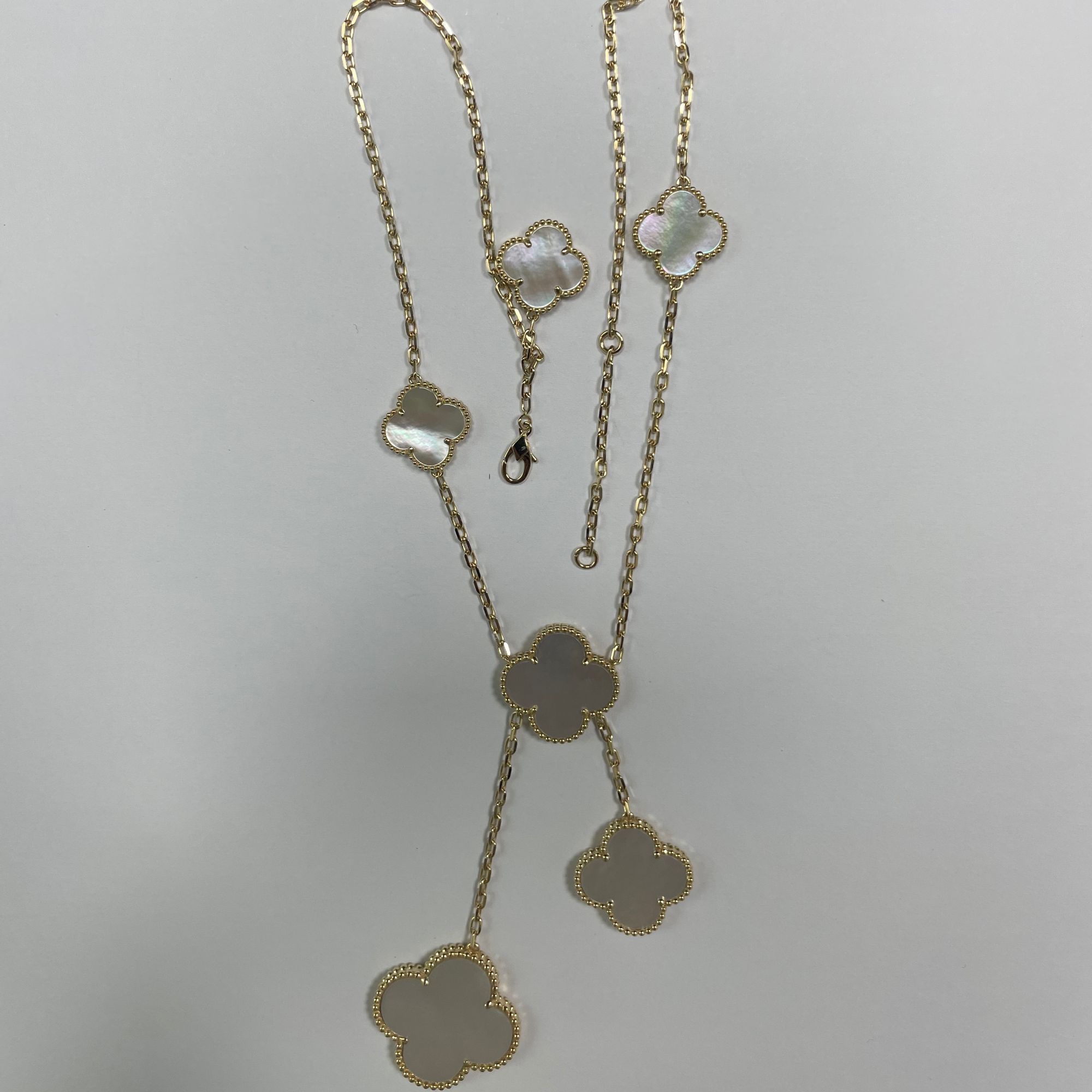 【CHERISH】18k  k黄 贝母四叶草六花项链