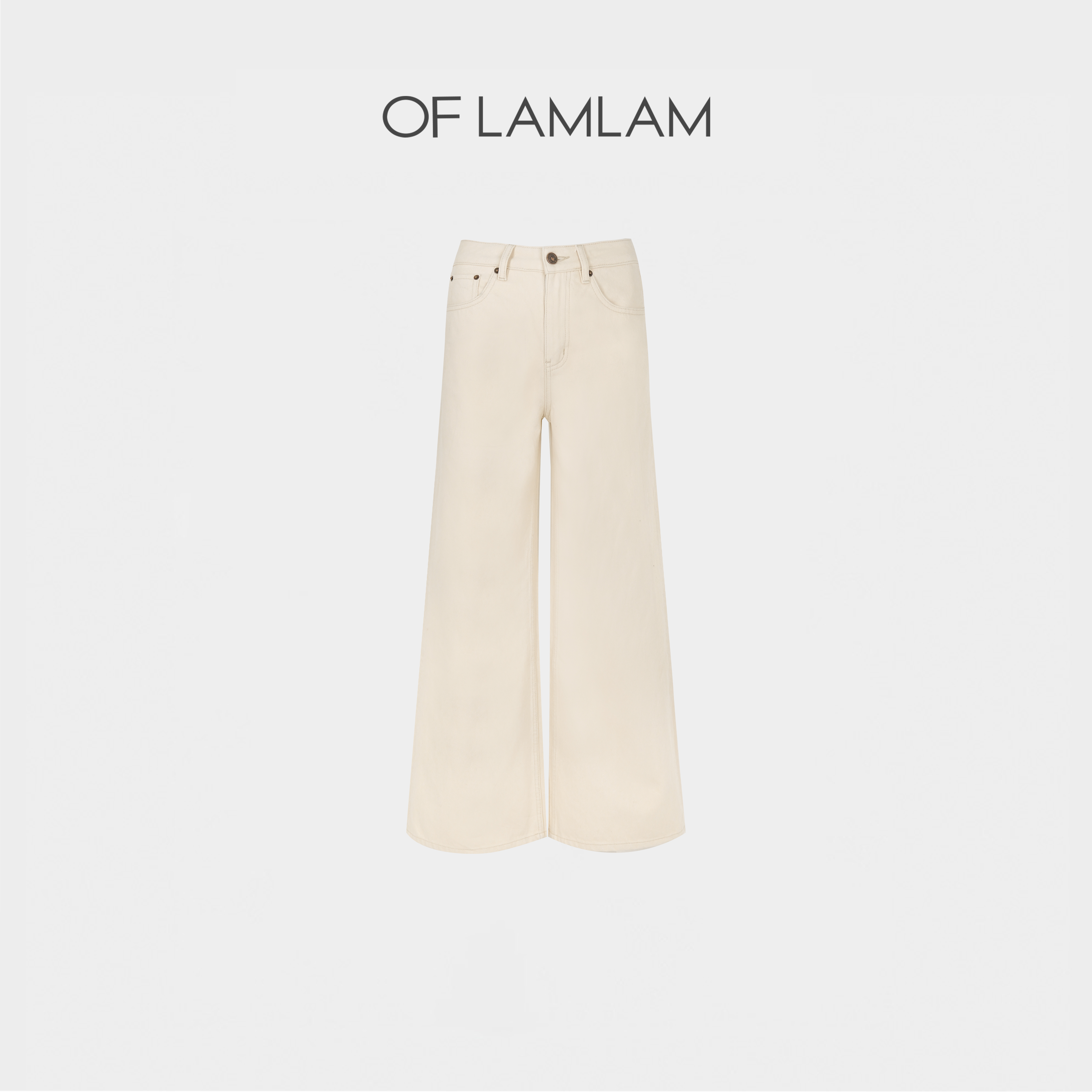 “棉白闲意”双色斜纹牛仔棉做旧复古直筒牛仔裤 OFLAMLAM L25807K