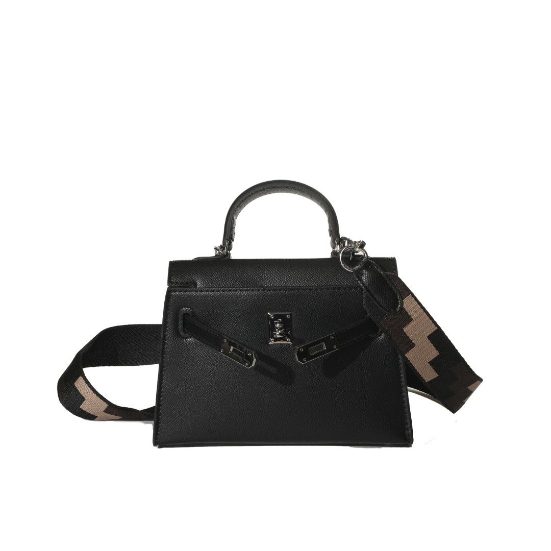 轻奢时尚简约风百搭女士新款单肩包BV19-1-黑色（双肩带）