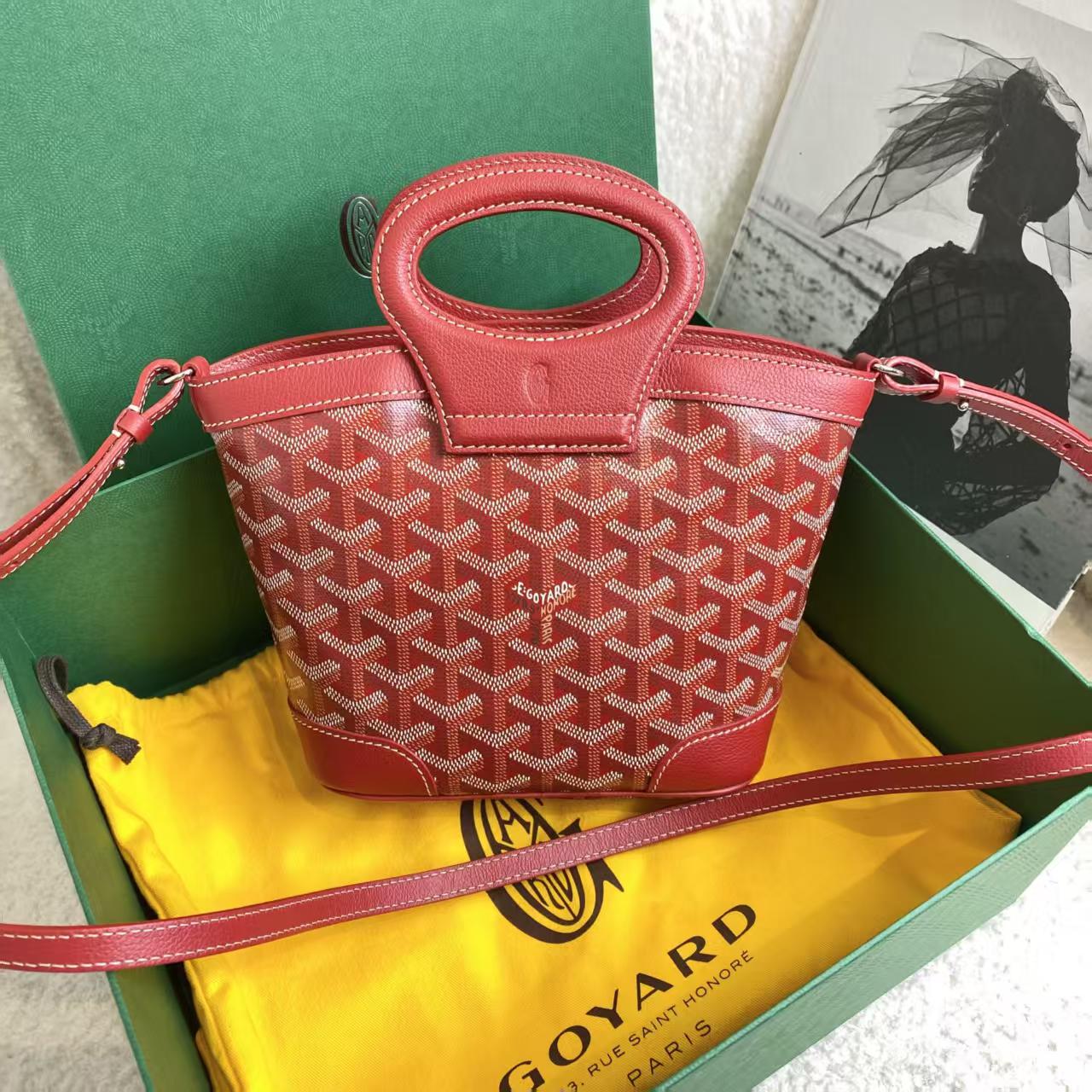 99新 Goyard 壹臻/红色老花mini菜篮子/83398814/12期免息