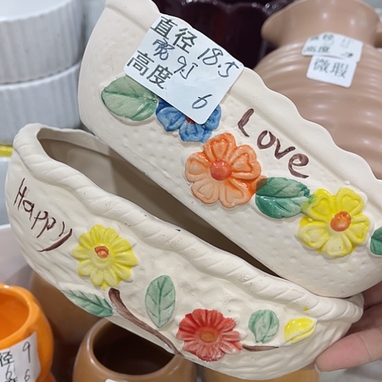 多肉绿植陶瓷花盆9.9包邮，有孔