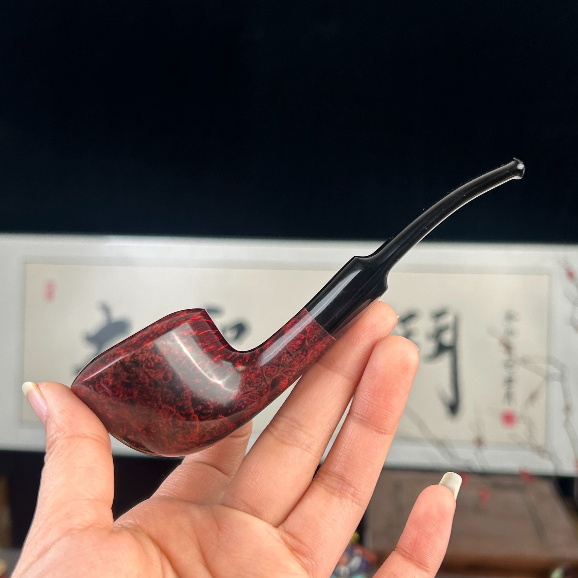 手工石楠木烟斗 史丹威86 独特设计3mm烟道硫化橡胶嘴