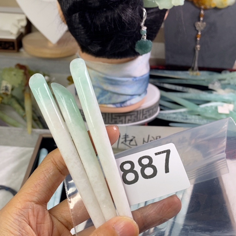 【闪购商品】岫玉发饰合金王*多