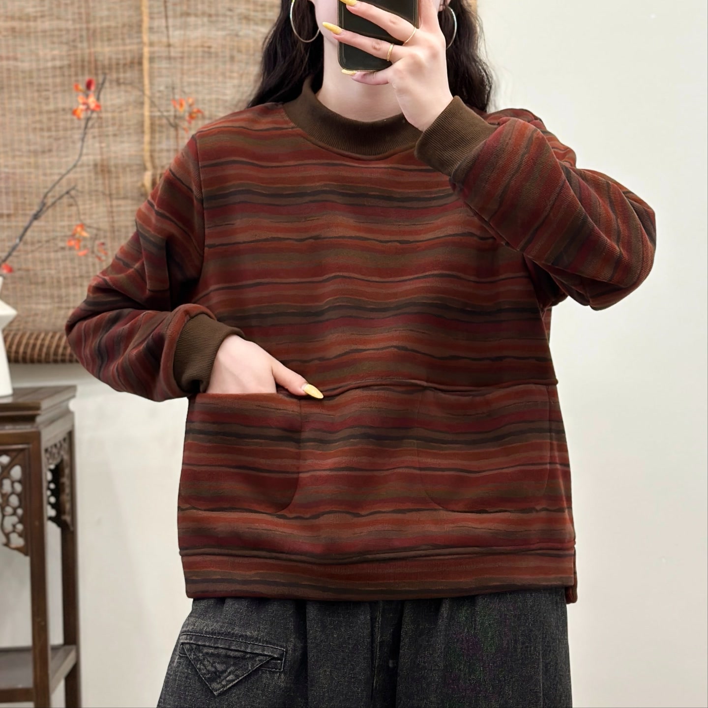 16272新款春秋休闲减龄印花百搭潮流卫衣