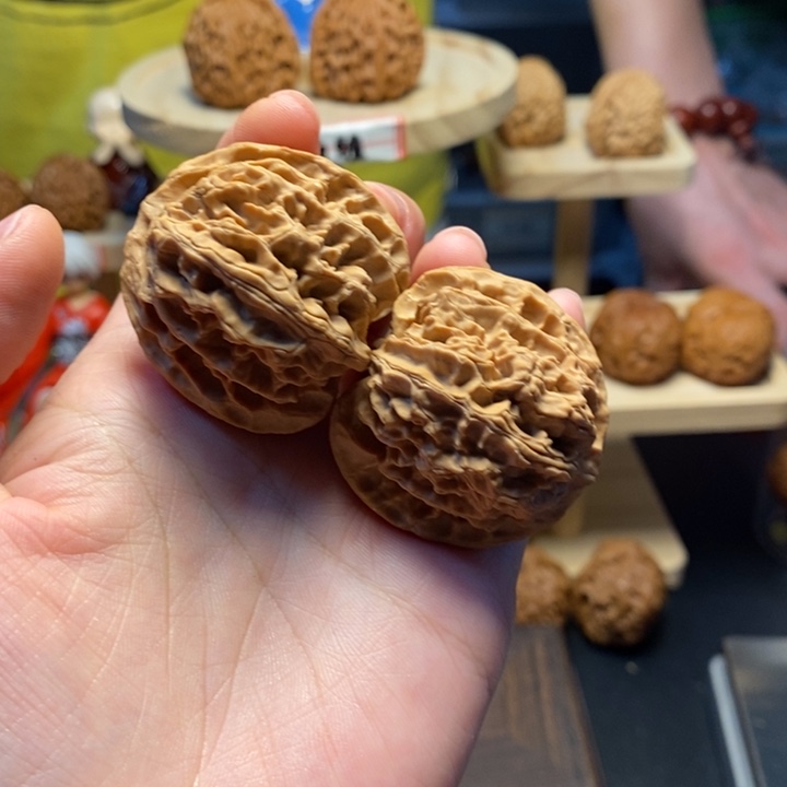 文玩核桃把件22号苹果圆40尺全品