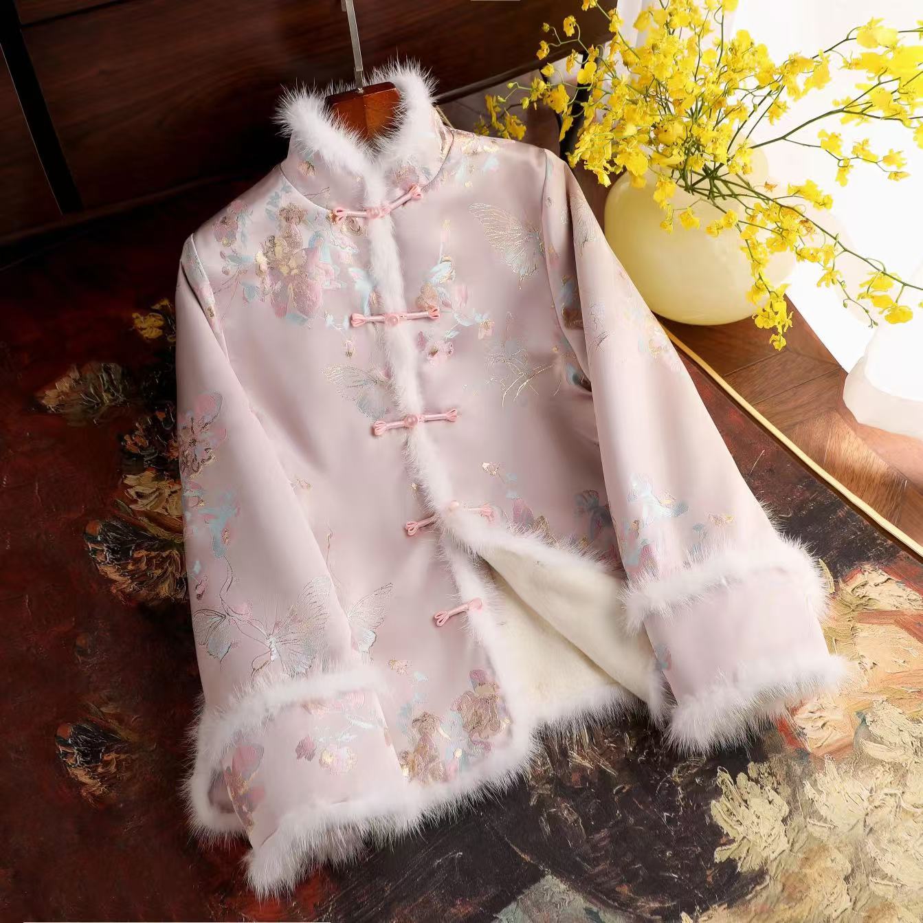 复古时髦中国风盘扣国风女装秋冬新款2024D6263——白姐