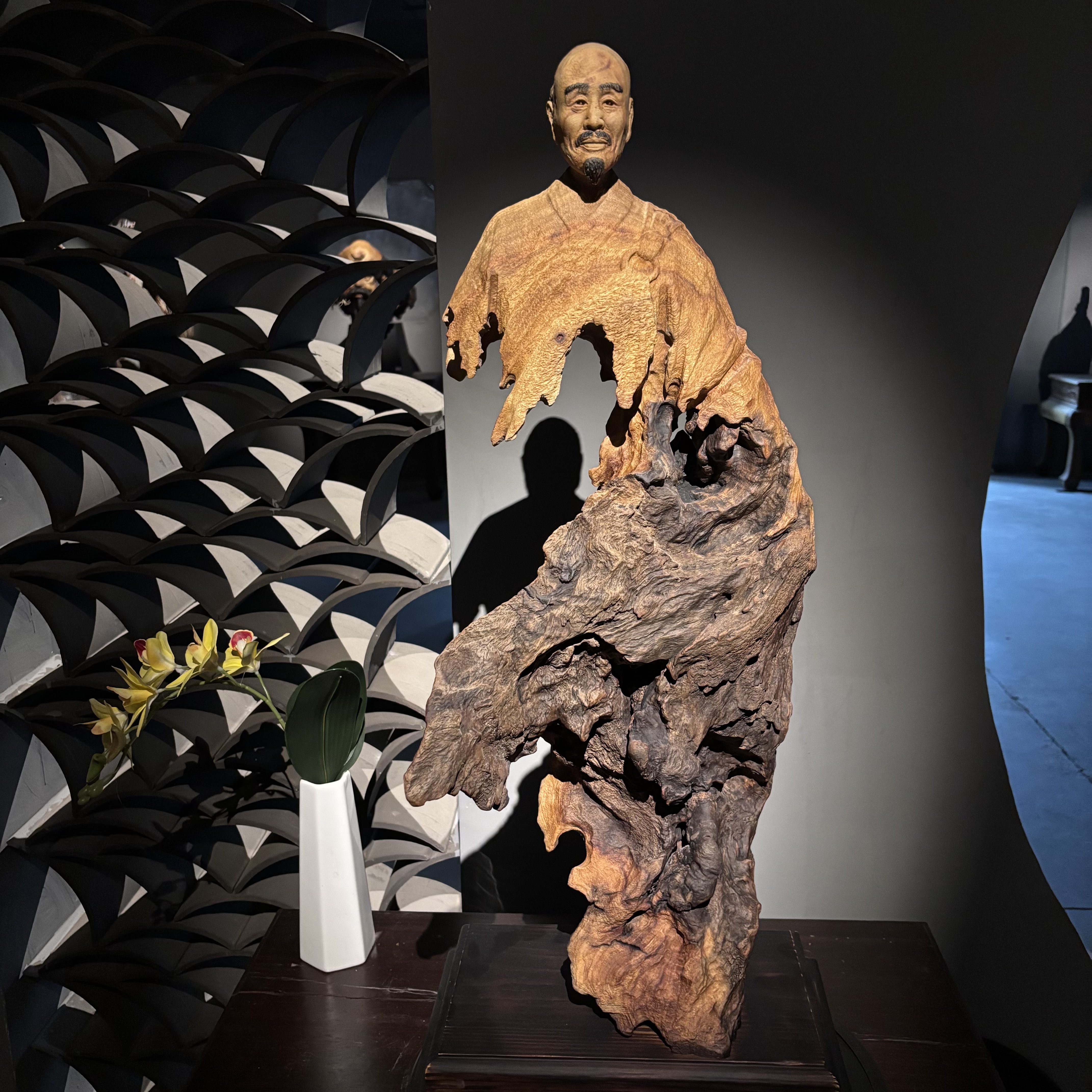 《弘一法师》香樟木实木 手工雕刻摆件